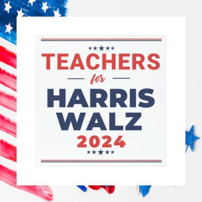 Teachers for Harris Walz 2024 Car Magnet