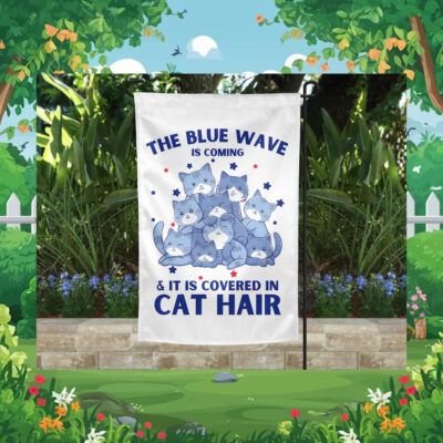 The Blue Wave Is Coming & It Is Covered In Cat Hair For Kamala Flag