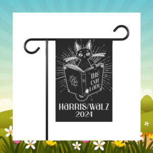 The Cat Lady For Harris Walz 2024 Halloween Flag