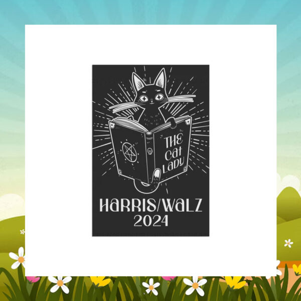 The Cat Lady For Harris Walz 2024 Halloween Flag