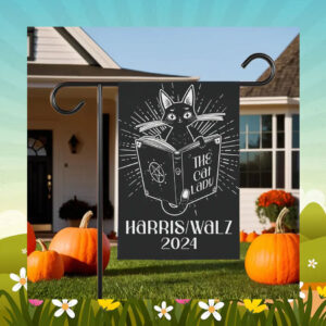 The Cat Lady For Harris Walz 2024 Halloween Flag