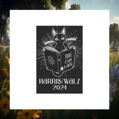 The Cat Lady Harris/Walz 2024 Halloween Flag