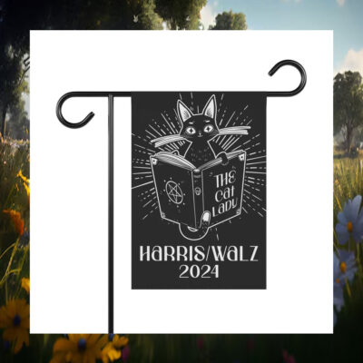 The Cat Lady Harris/Walz 2024 Halloween Flag