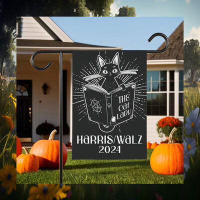 The Cat Lady Harris/Walz 2024 Halloween Flag