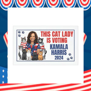 This Cat Lady Is Voting Kamala Harris 2024 Car Magnet