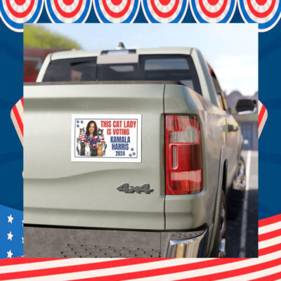 This Cat Lady Is Voting Kamala Harris 2024 Car Magnet
