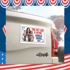 This Cat Lady Is Voting Kamala Harris 2024 Car Magnet