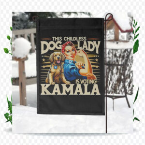 This Childless Dog Lady Is Voting Kamala Election Flag