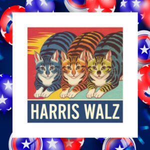 Three Cats Harris Walz Vintage Car Magnet