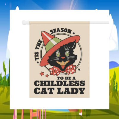 Tis The Season To Be A Childless Cat Lady For Harris Halloween Flag