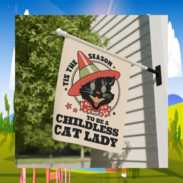 Tis The Season To Be A Childless Cat Lady For Harris Halloween Flag