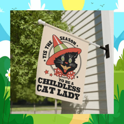 Tis The Season To Be A Childless Cat Lady For Kamala Harris Flag