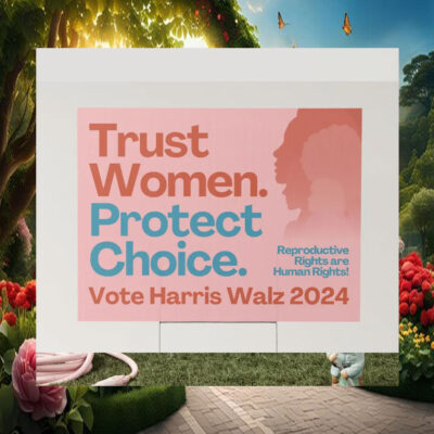 Trust Women. Protect Choice. Vote Harris Walz 2024 Yard Signs