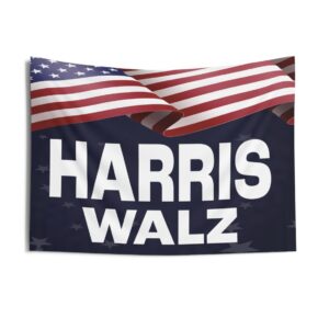 US Flag Harris Walz Indoor Wall Tapestries