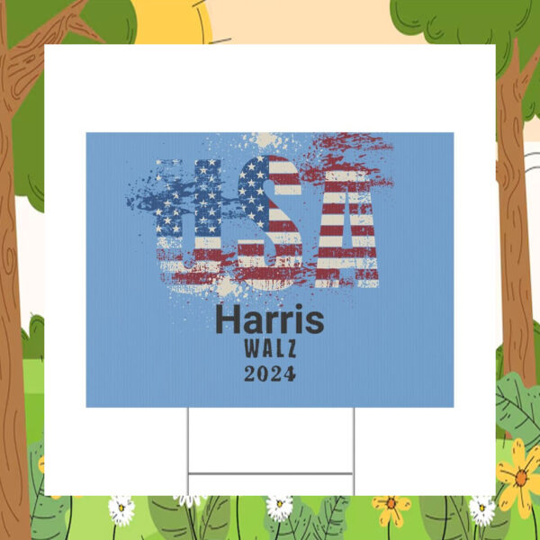 USA Harris-Walz 2024 Yard Sign