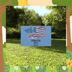 USA Harris-Walz 2024 Yard Sign