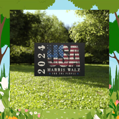 USA Harris Walz For The People 2024 Yard Sign