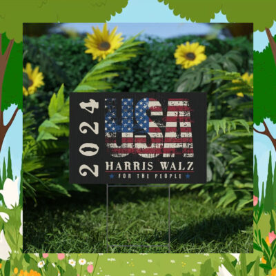 USA Harris Walz For The People 2024 Yard Sign