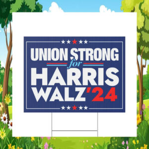 Union Strong For Harris Walz 2024 Yard Sign