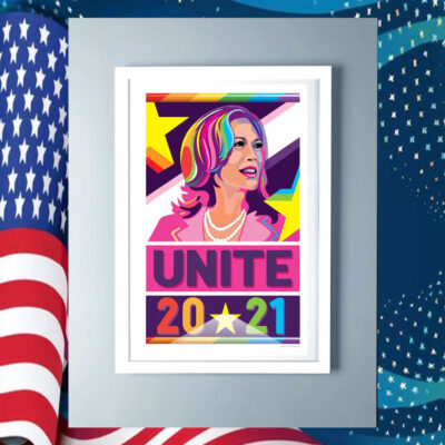 Unite 2024 LGBTQ Pop Art Framed Kamala Harris Poster