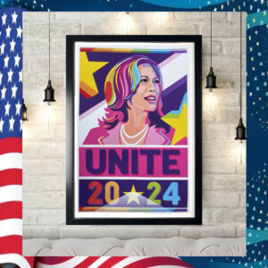 Unite 2024 LGBTQ Pop Art Framed Kamala Harris Poster