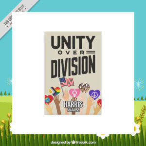 Unity Over Division Harris Walz Garden Flag