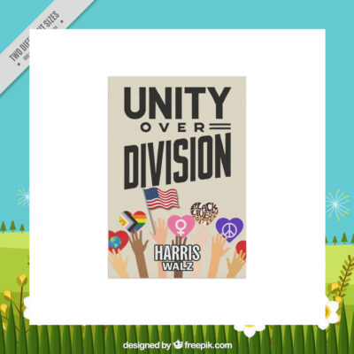 Unity Over Division Harris Walz Garden Flag