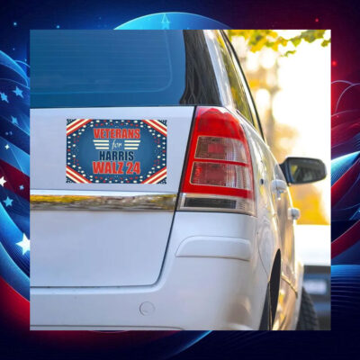 Veterans For Harris Walz 2024 Car Magnet