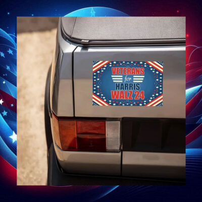Veterans For Harris Walz 2024 Car Magnet
