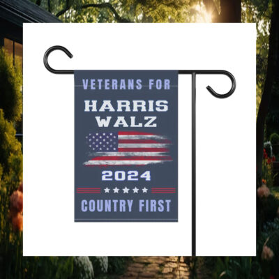 Veterans For Harris Walz 2024 Country First Garden Flag