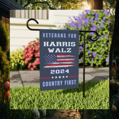 Veterans For Harris Walz 2024 Country First Garden Flag