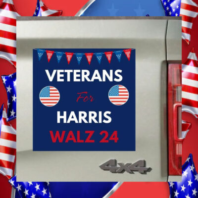Veterans For Harris Walz 24 Car Magnets