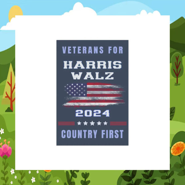 Veterans For Harris Walz 24 Country First Garden Flags