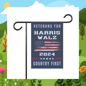 Veterans For Harris Walz 24 Country First Garden Flags