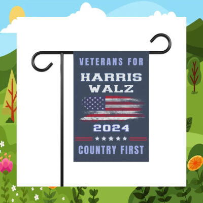 Veterans For Harris Walz 24 Country First Garden Flags