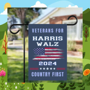 Veterans For Harris Walz 24 Country First Garden Flags