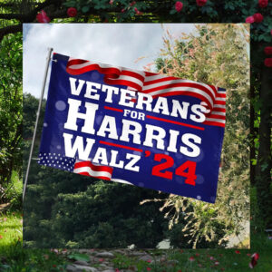 Veterans For Harris Walz 24 House Flags