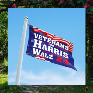 Veterans For Harris Walz 24 House Flags