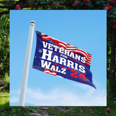 Veterans For Harris Walz 24 House Flags