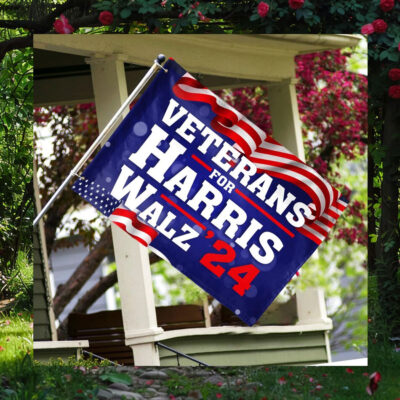 Veterans For Harris Walz 24 House Flags