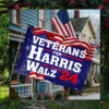 Veterans For Harris Walz 24 House Flags