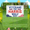 Veterans For Harris Walz 24 Yard Sign