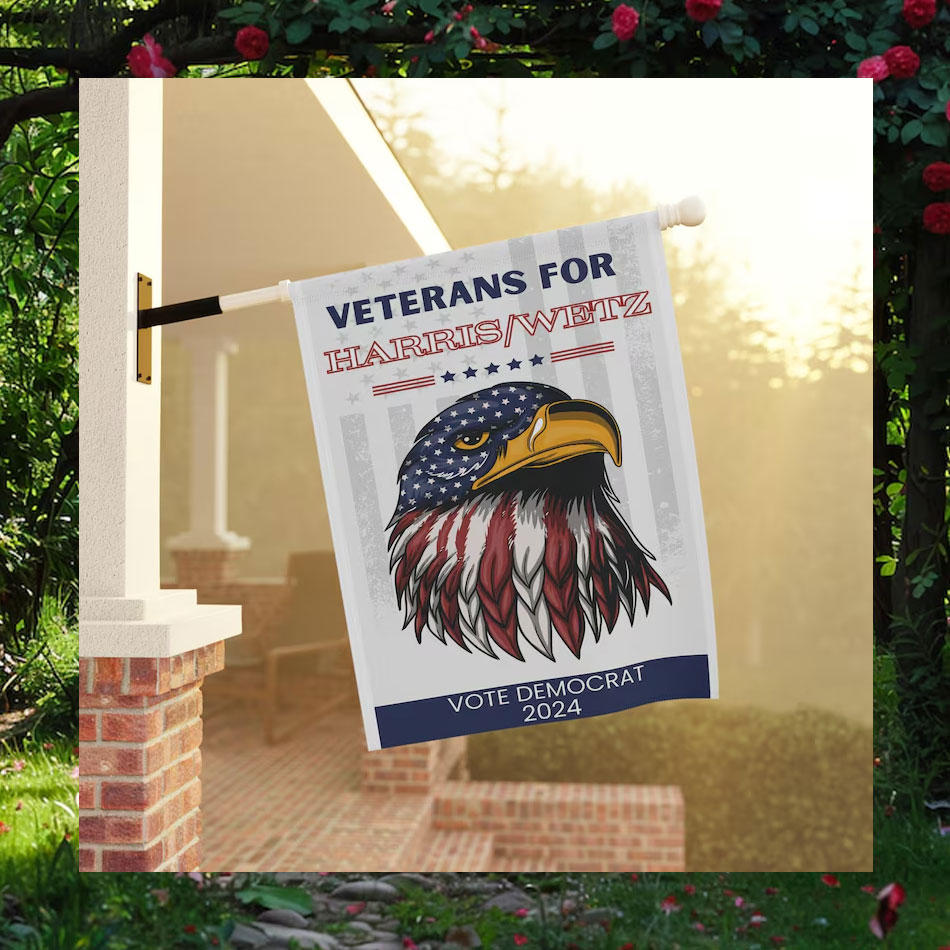 Veterans For Harris Wetz Vote Democrat 2024 Flag