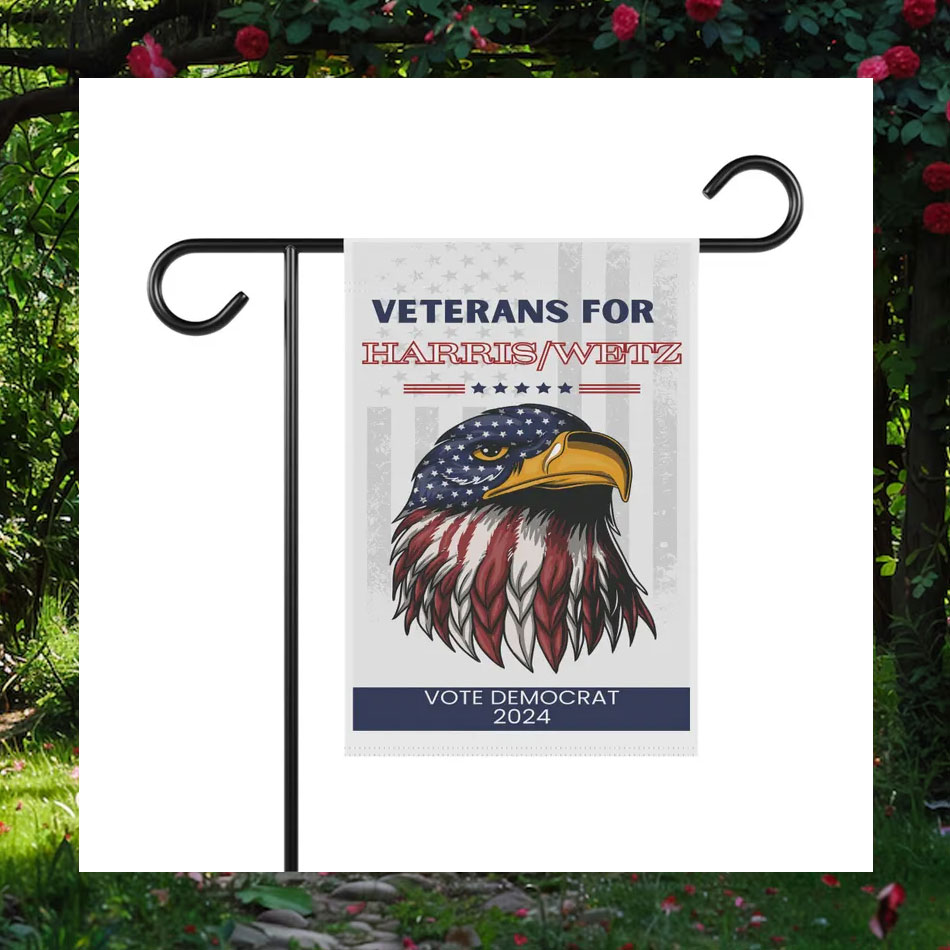 Veterans For Harris Wetz Vote Democrat 2024 Flag
