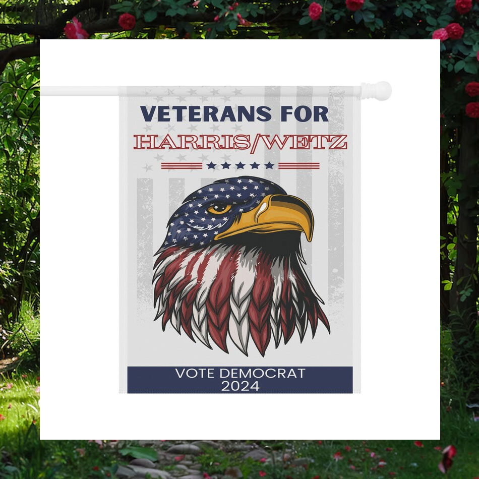Veterans For Harris Wetz Vote Democrat 2024 Flag