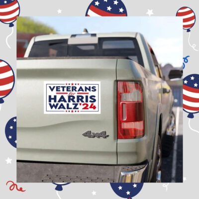 Veterans For Kamala Harris Walz 2024 Car Magnets