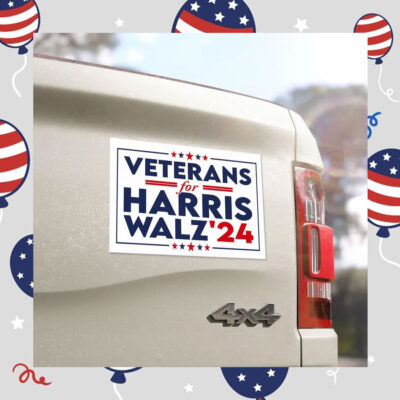 Veterans For Kamala Harris Walz 2024 Car Magnets