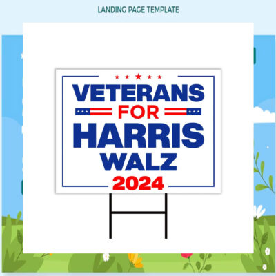 Veterans for Harris Walz 2024 Election Yard Sign