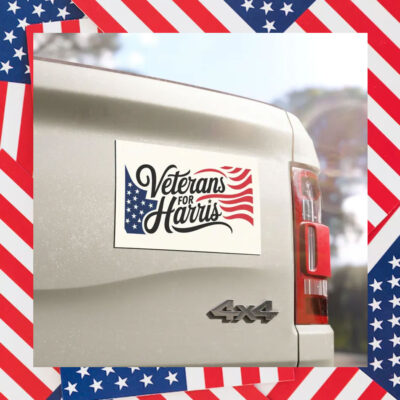 Veterans for Harris Walz Car Magnet