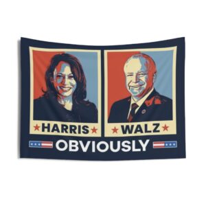 Vintage Harris Walz 2024 Obviously Indoor Wall Tapestry